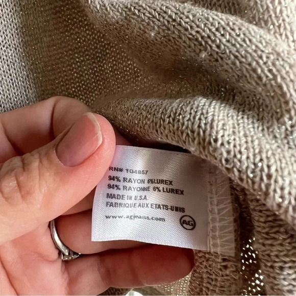 AG by Adriano Goldschmied Long Sleeve Scoop neck sparkle sweater - Picture 4 of 8